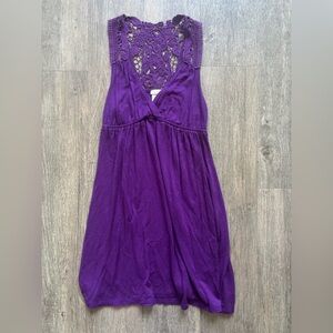 Edge Purple Crochet Detail Top